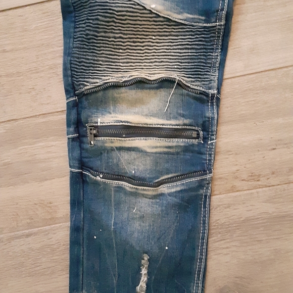 MENS CJ BLACK PREMIUM DISTRESSED SKINNY FLEX JEANS - Picture 3 of 7